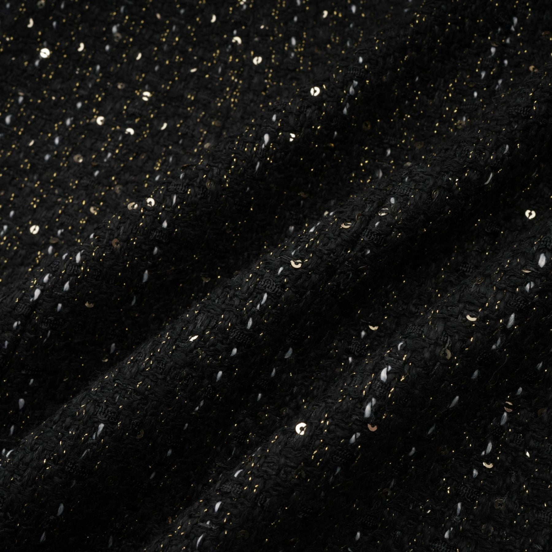 Rebecca Sequin Mini Dress Black Tweed & Sequin