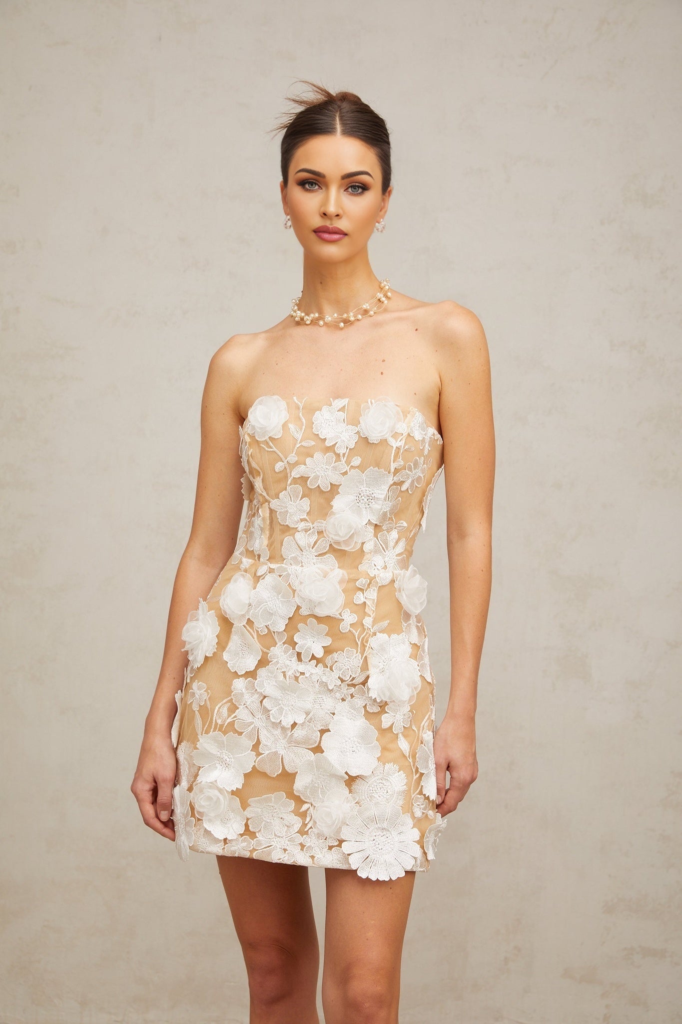 Renata Floral Embroidery Mini Dress