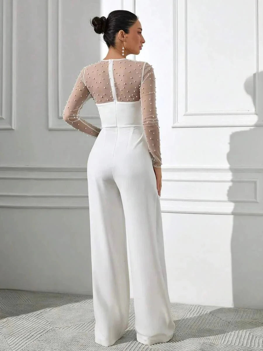 Renata Jumpsuit - Refined Style - Regular Fit - Long Length - Medium Stretch Elasticity - Sleeveless - Neckline Strapless - Knitted Fabric