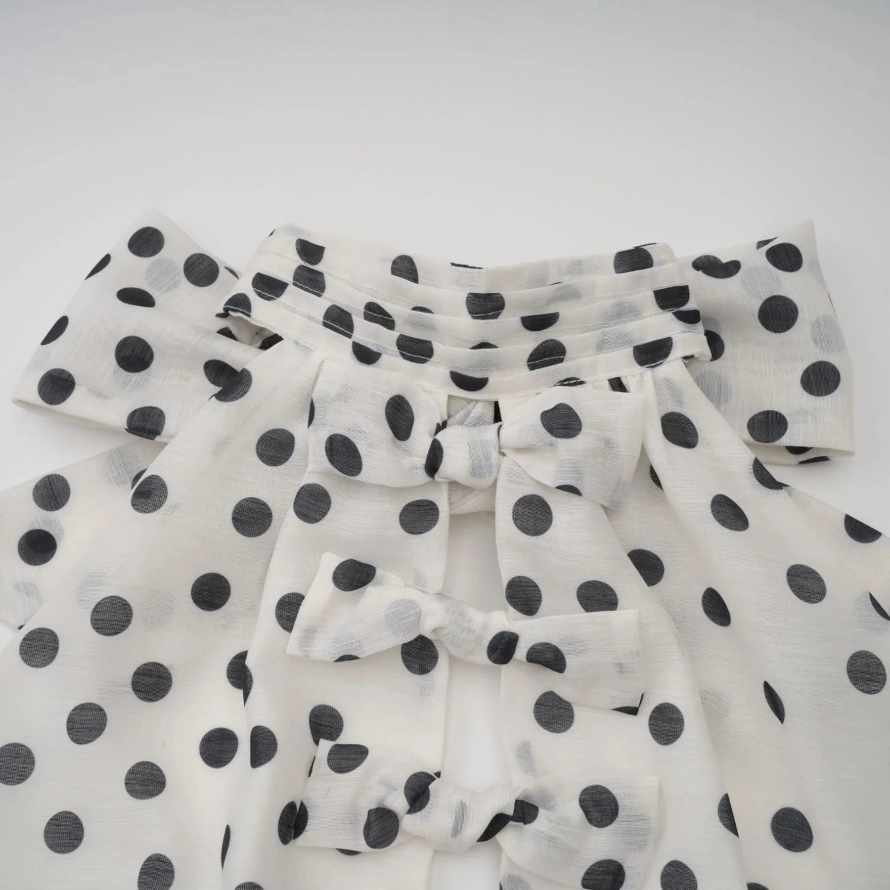 Renata Midi Dress White & Black Polka - Dot Bow Cut - Out