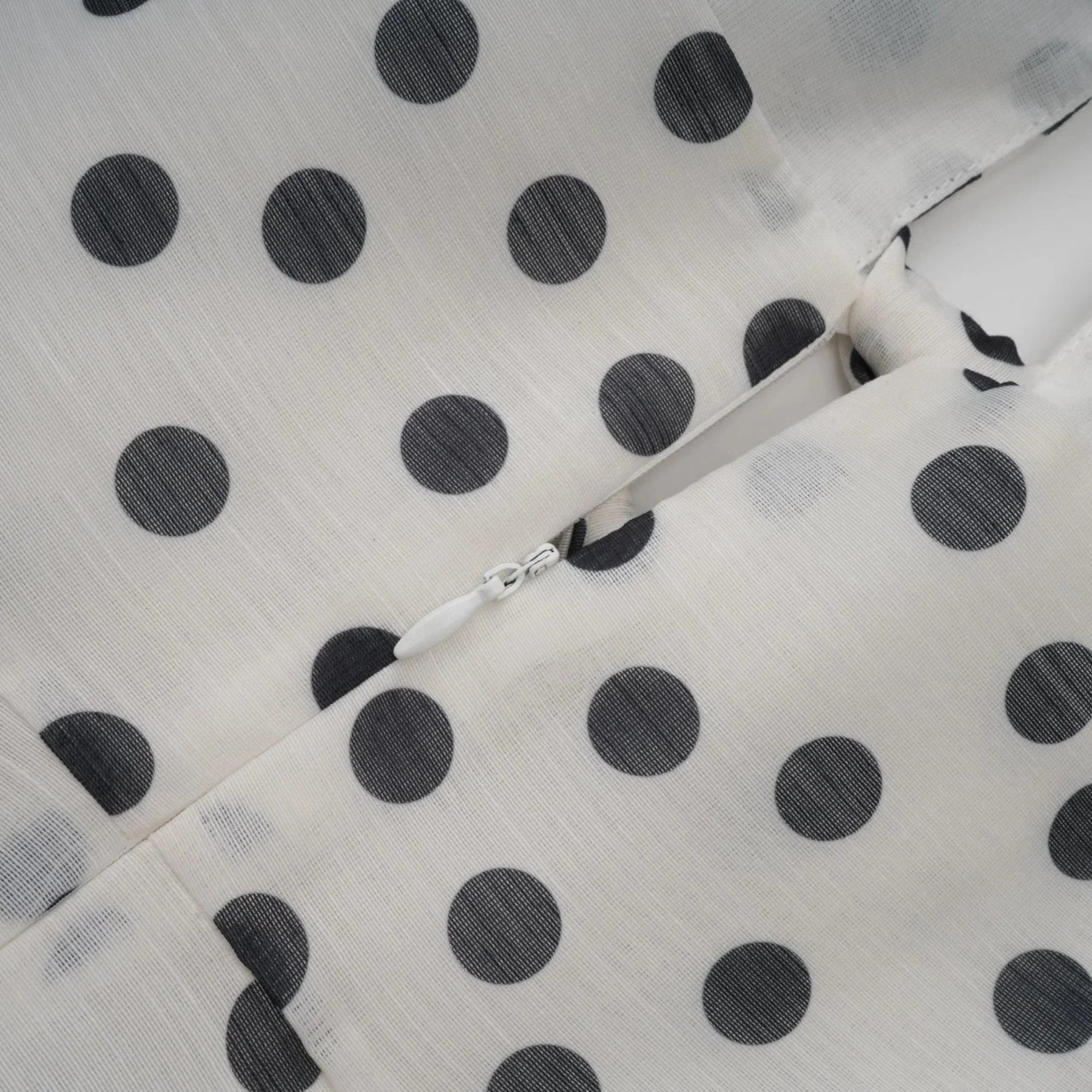 Renata Midi Dress White & Black Polka - Dot Bow Cut - Out