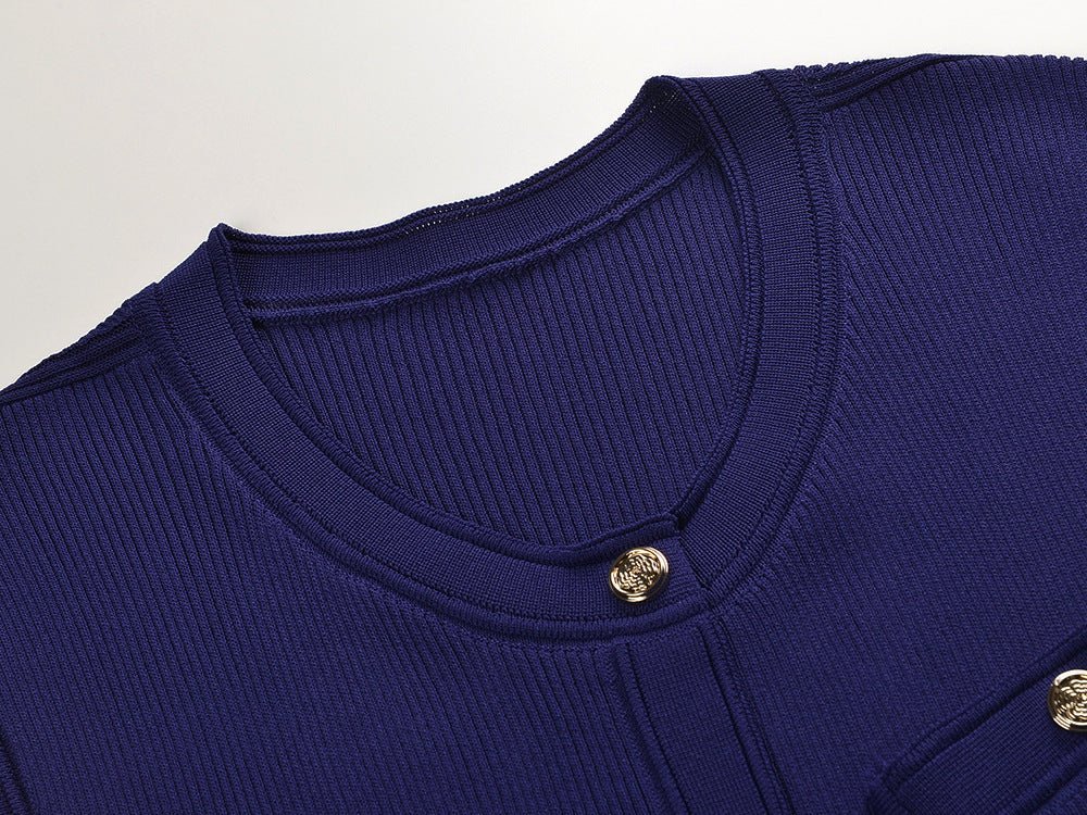 Rhea Dress - Fitted Silhouette With Pleats - Button - Up Front With Pockets - Tailored Comfort - Versatile Layering Piece