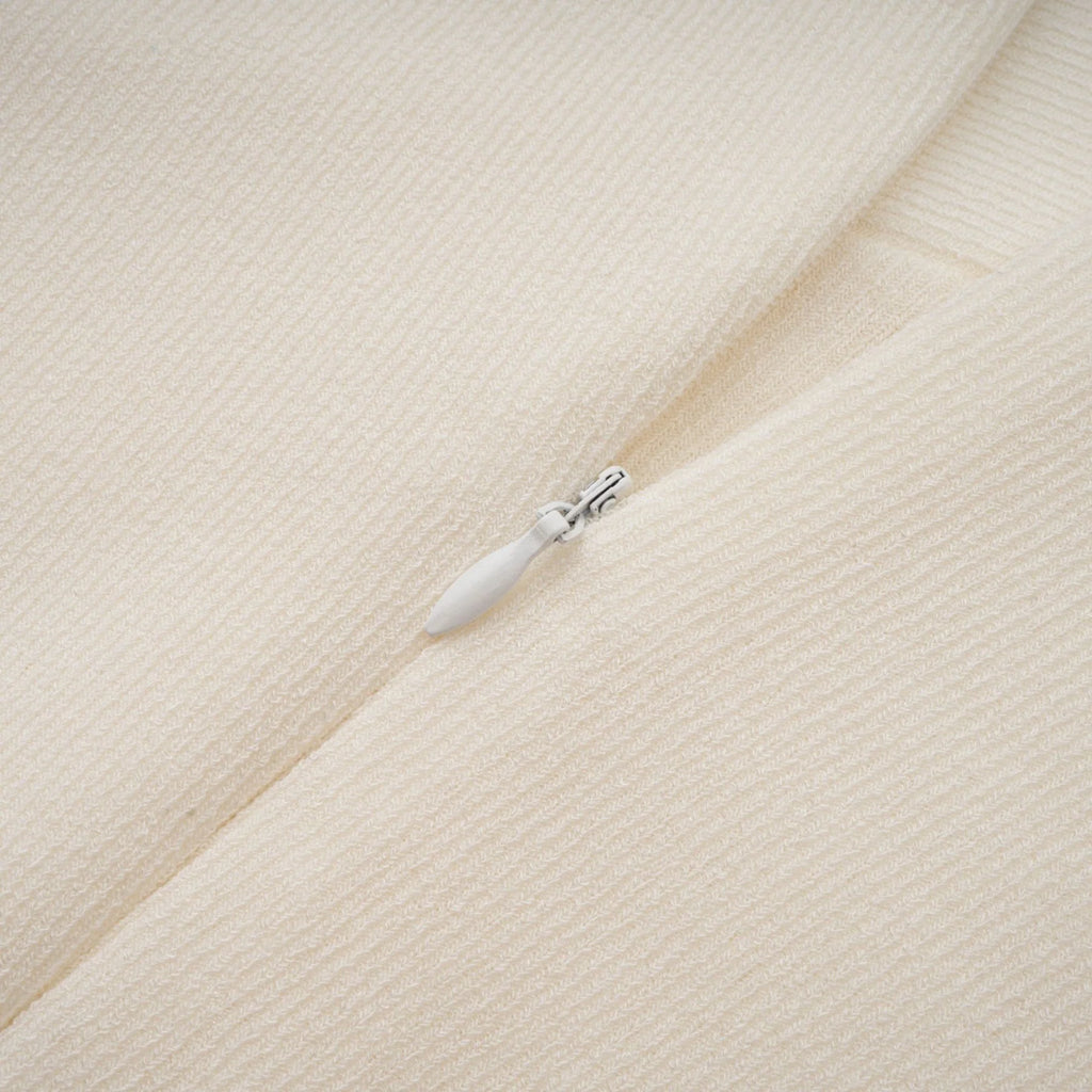 Riccarda Midi Dress White Draped Asymmetric Hem Ruched Detailing