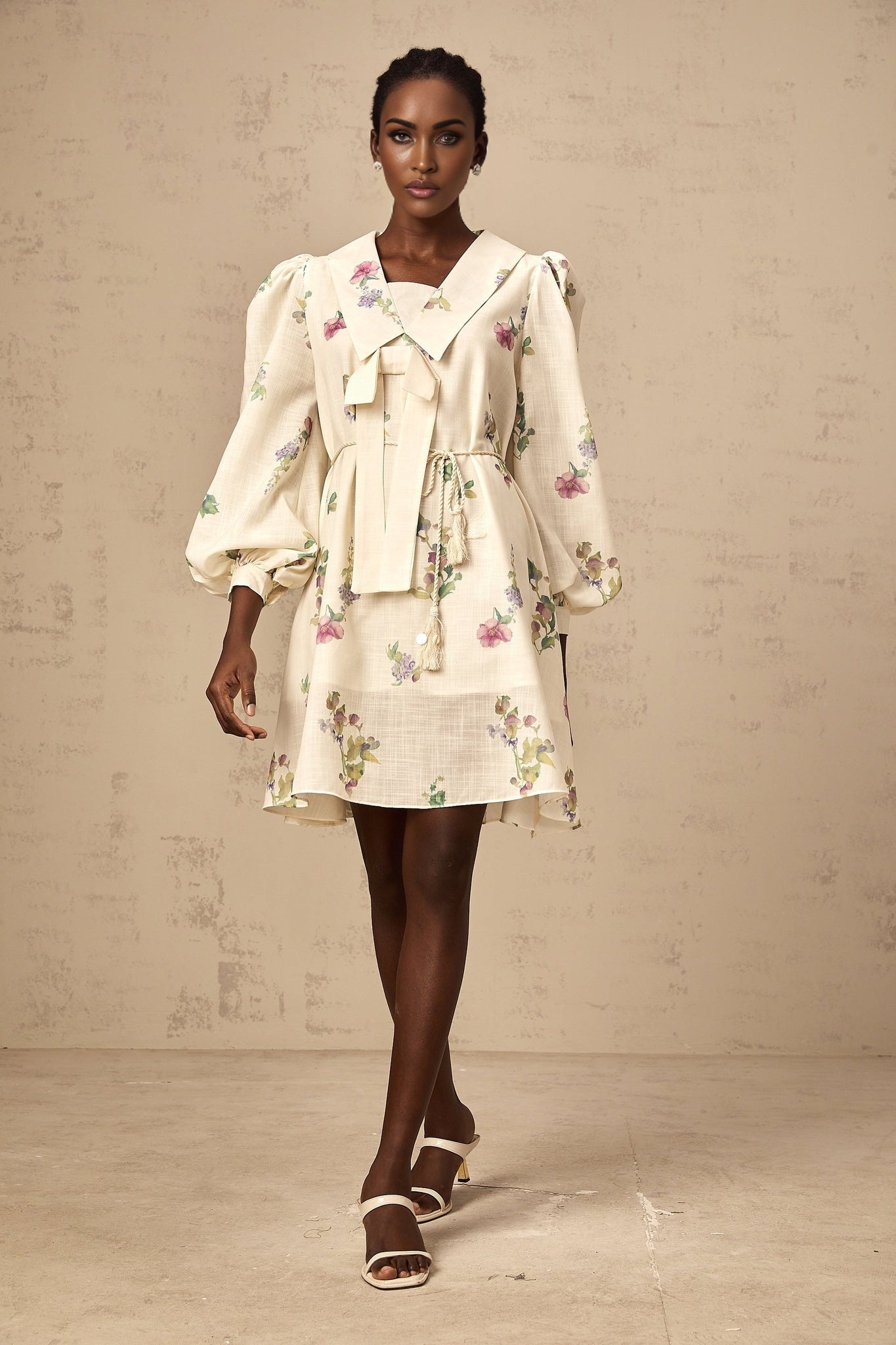 Riley Floral Mini Dress with Bowknot Detailing