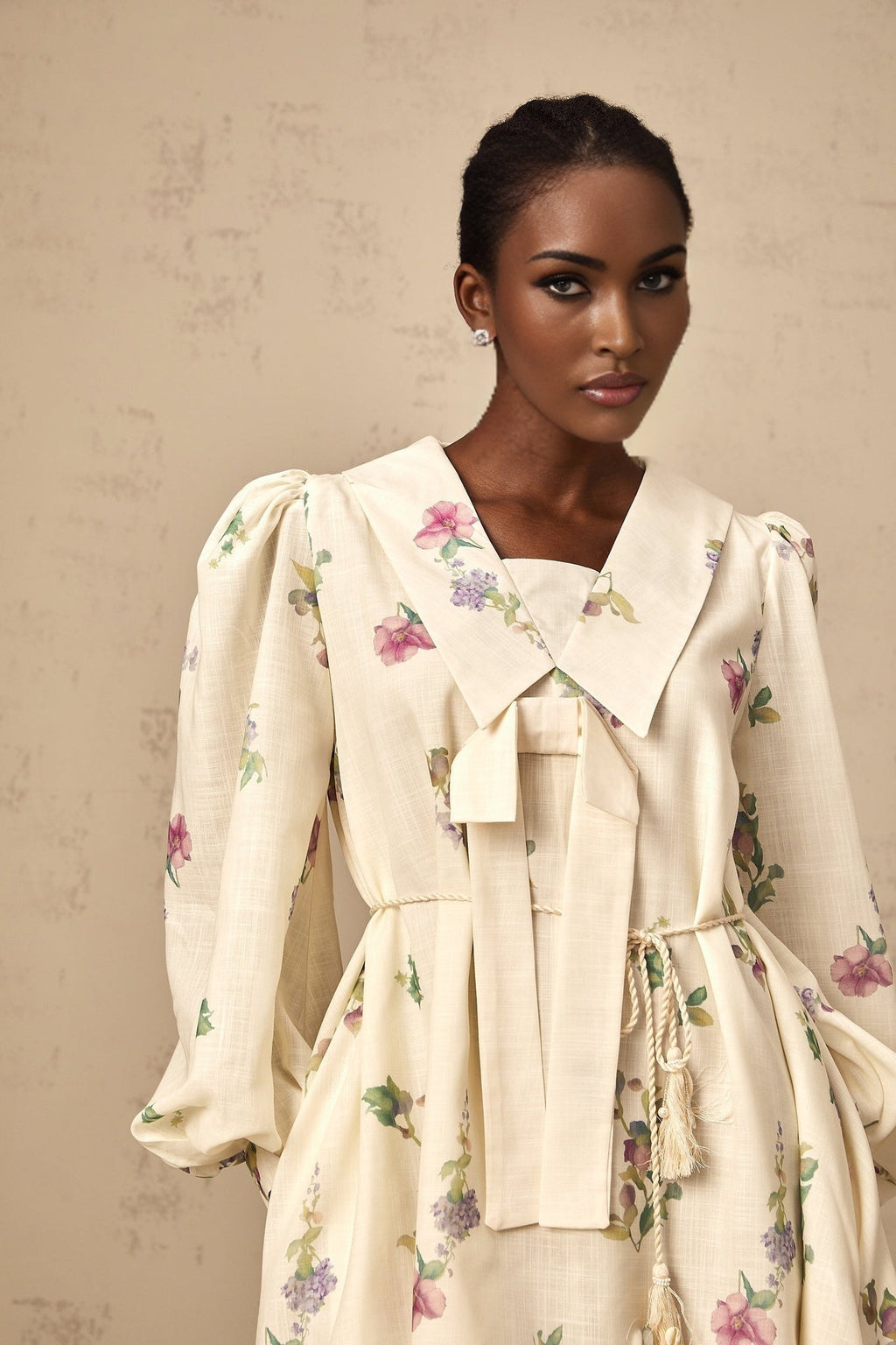 Riley Floral Mini Dress with Bowknot Detailing
