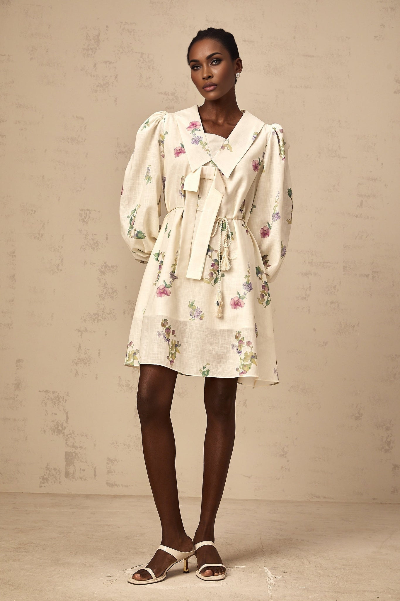 Riley Floral Mini Dress with Bowknot Detailing