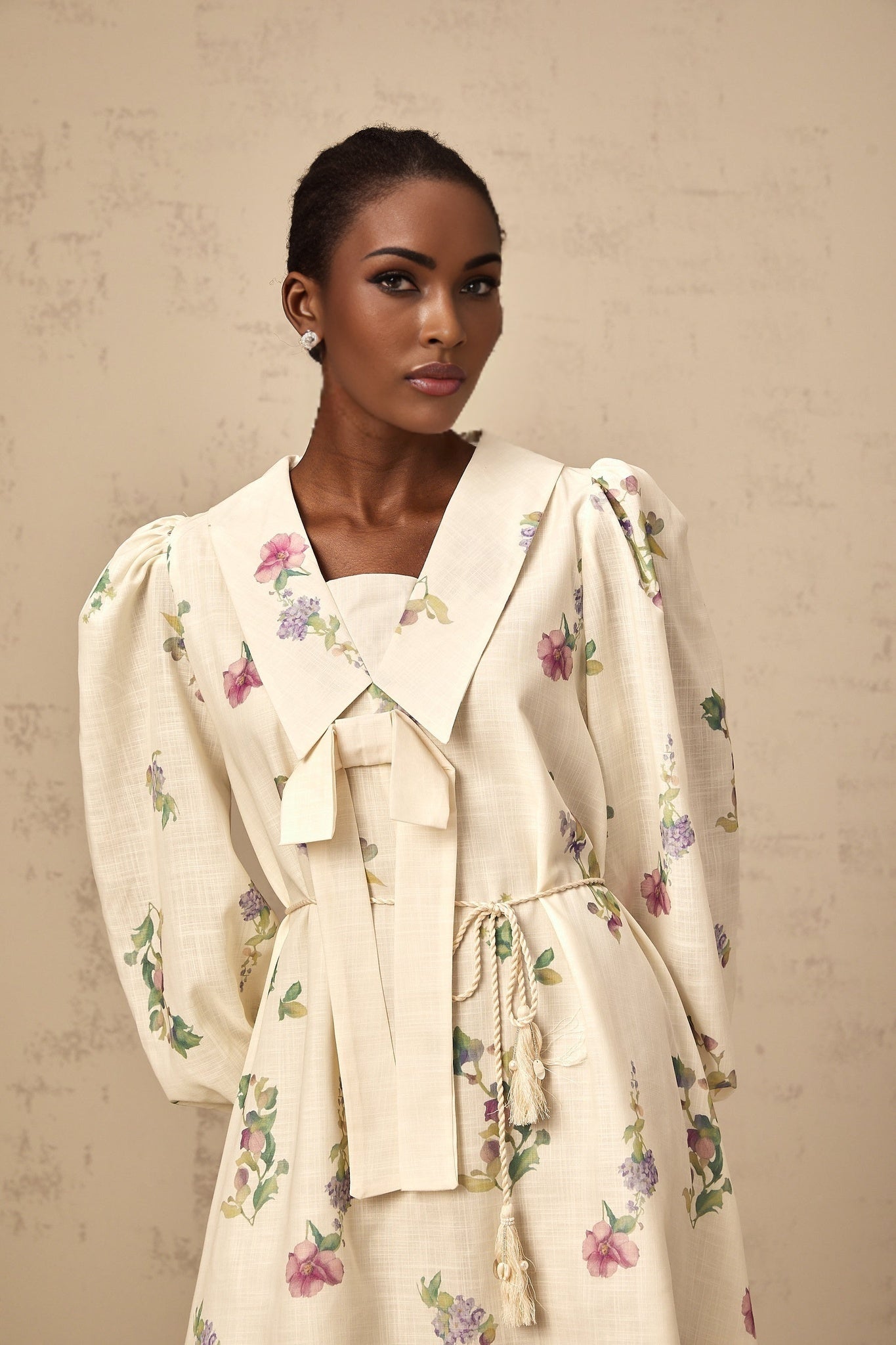 Riley Floral Mini Dress with Bowknot Detailing