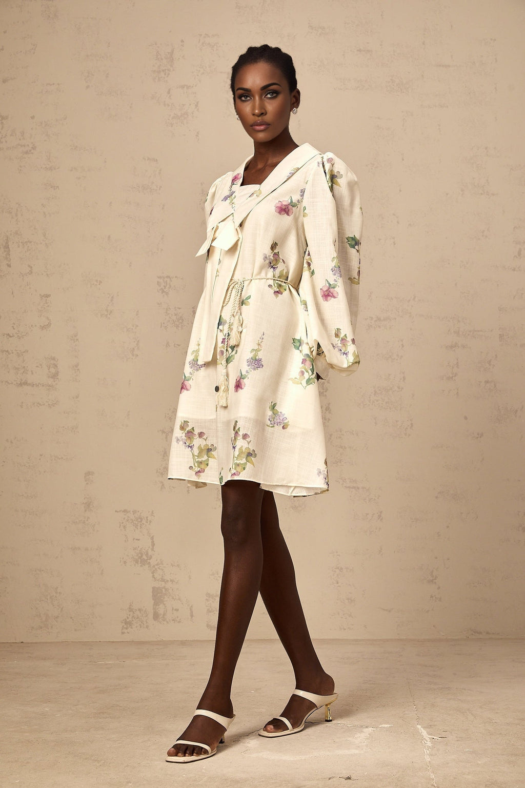 Riley Floral Mini Dress with Bowknot Detailing