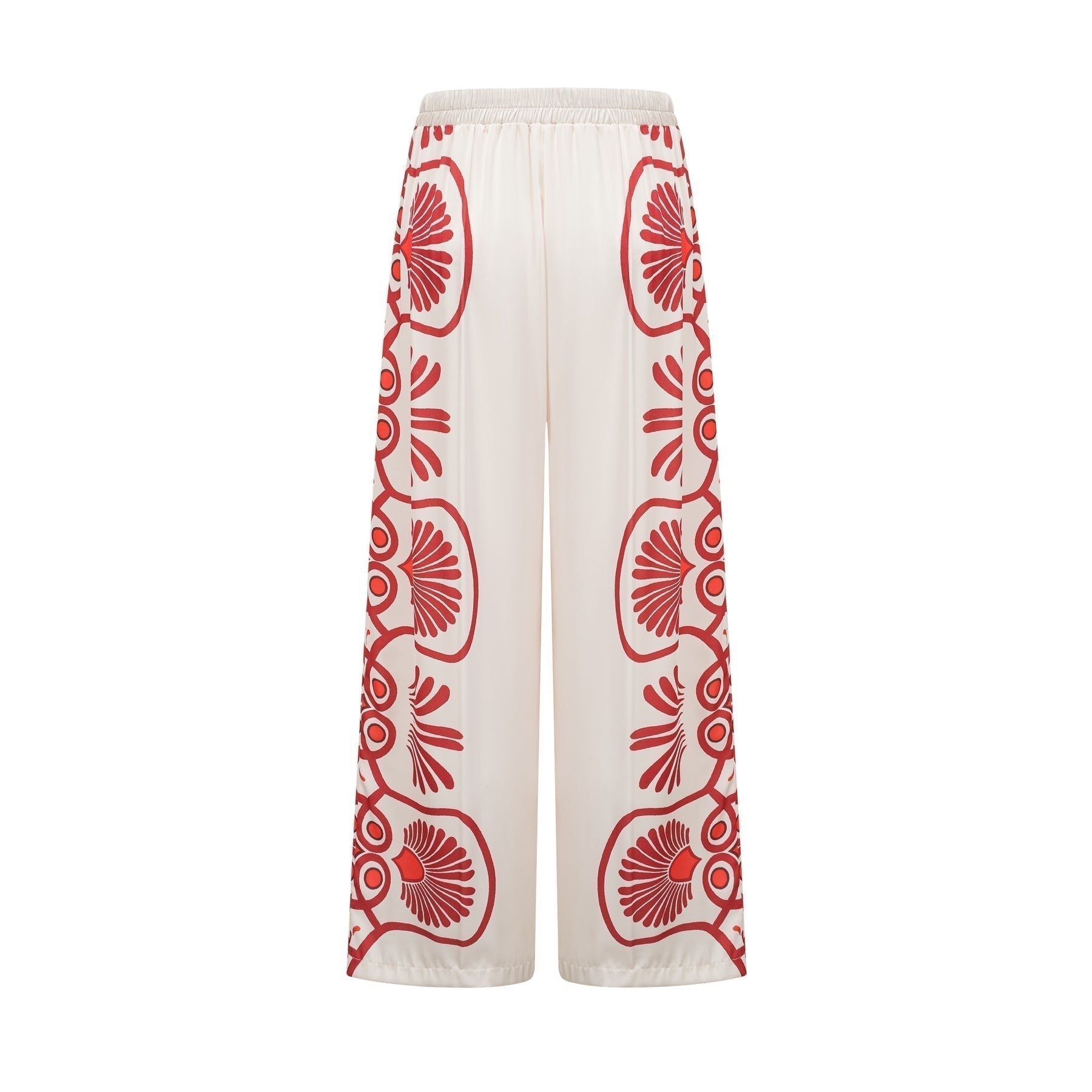 Rinata Shirt & Trousers White Multicolor Graphic Print Set