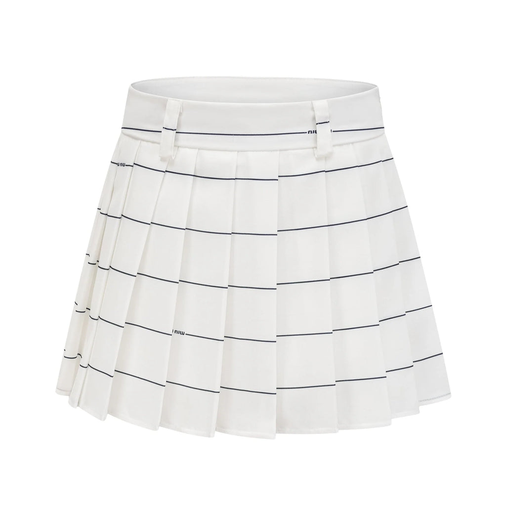 Rinata Top & Skirt Striped White Matching Set