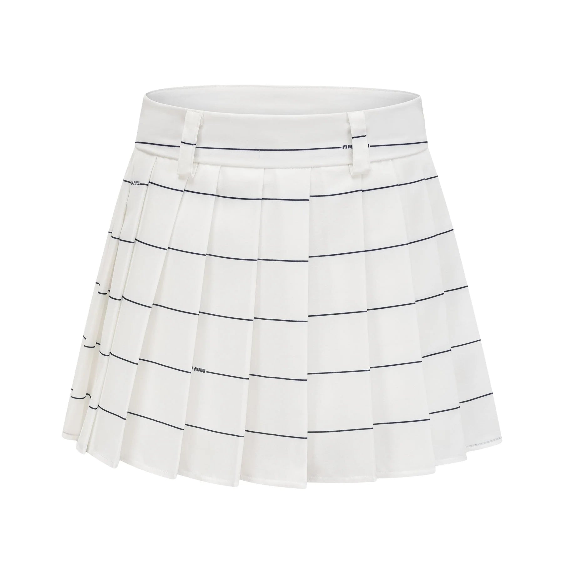 Rinata Top & Skirt Striped White Matching Set