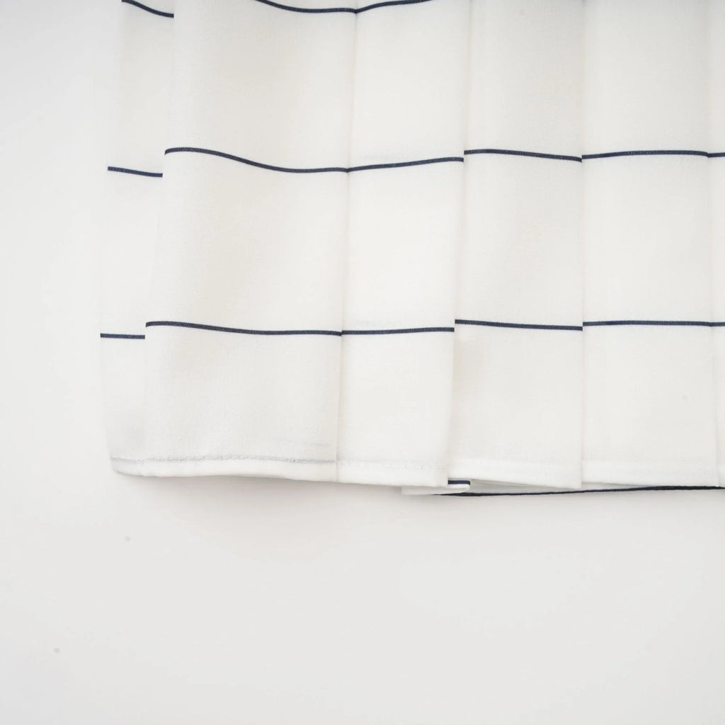 Rinata Top & Skirt Striped White Matching Set