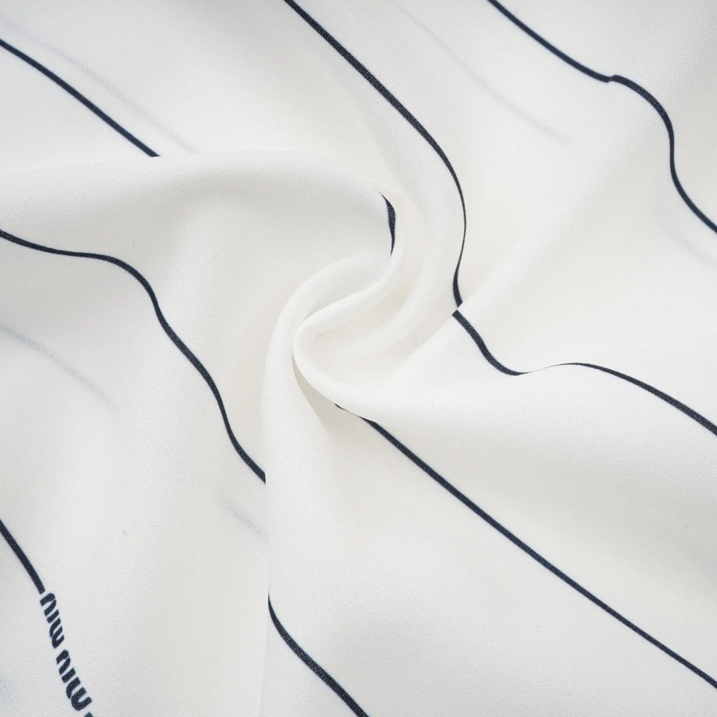 Rinata Top & Skirt Striped White Matching Set