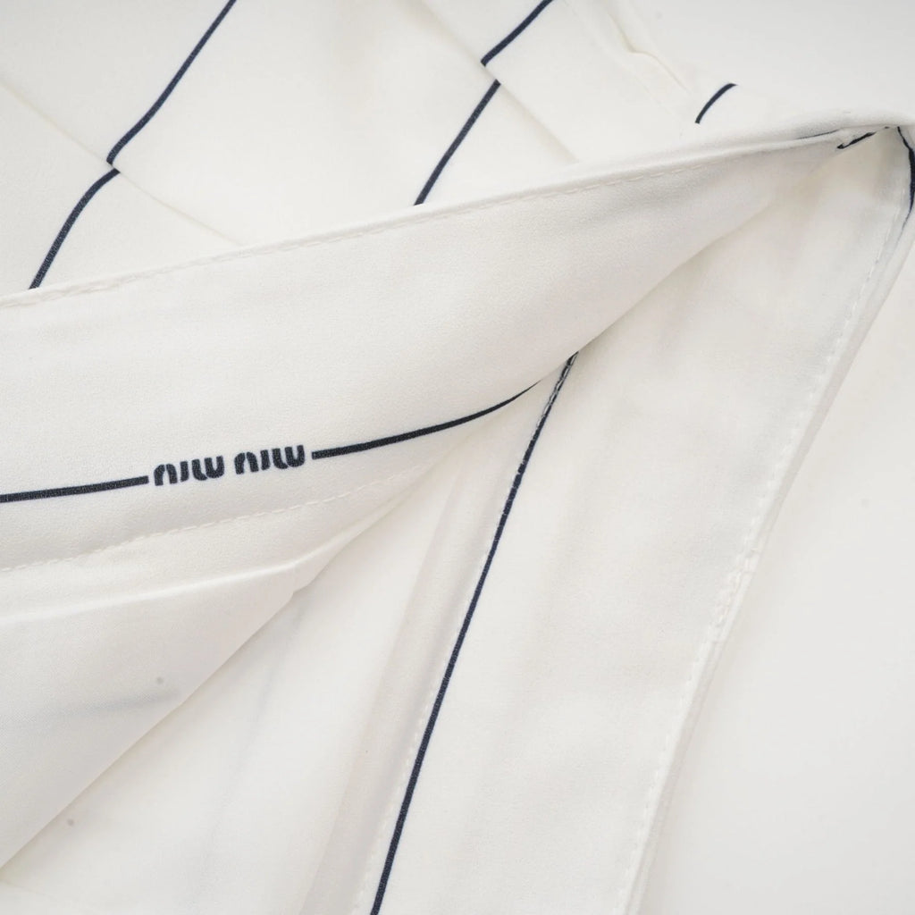 Rinata Top & Skirt Striped White Matching Set