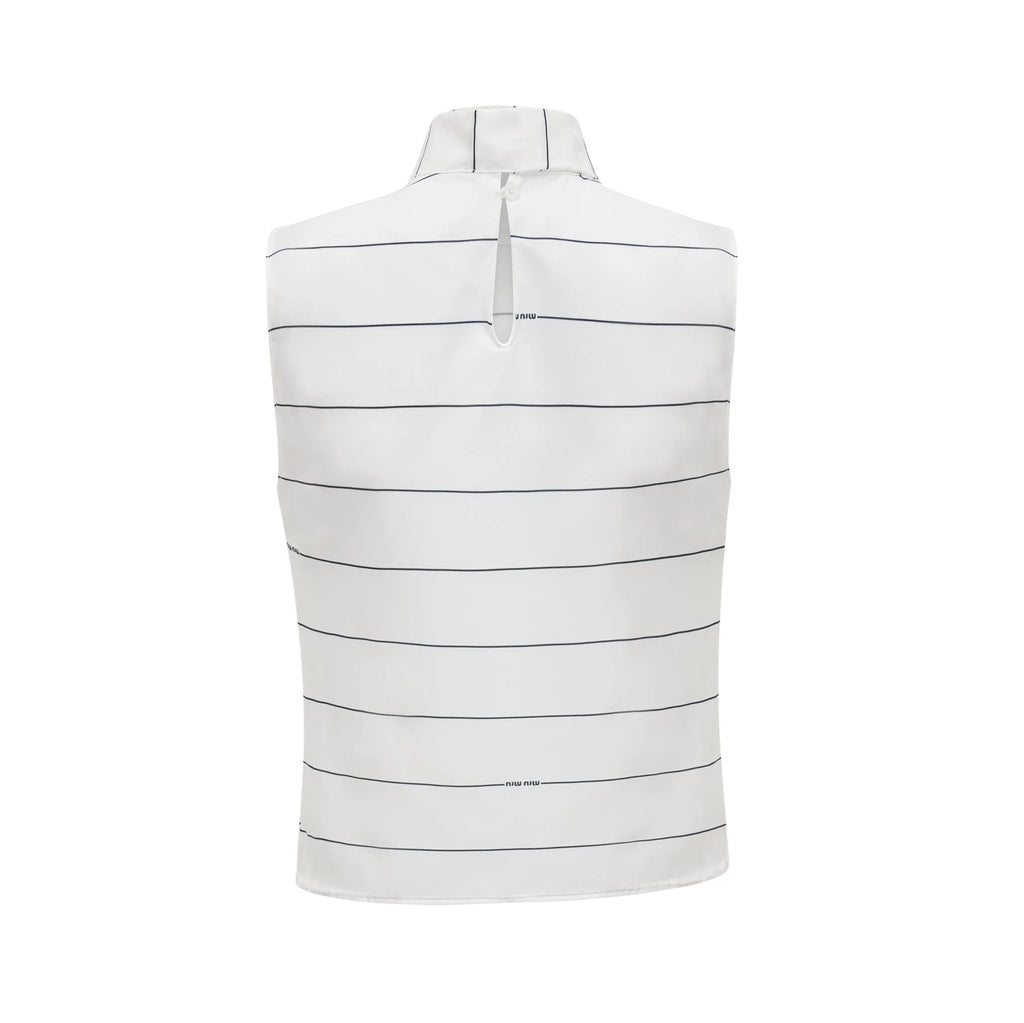 Rinata Top & Skirt Striped White Matching Set