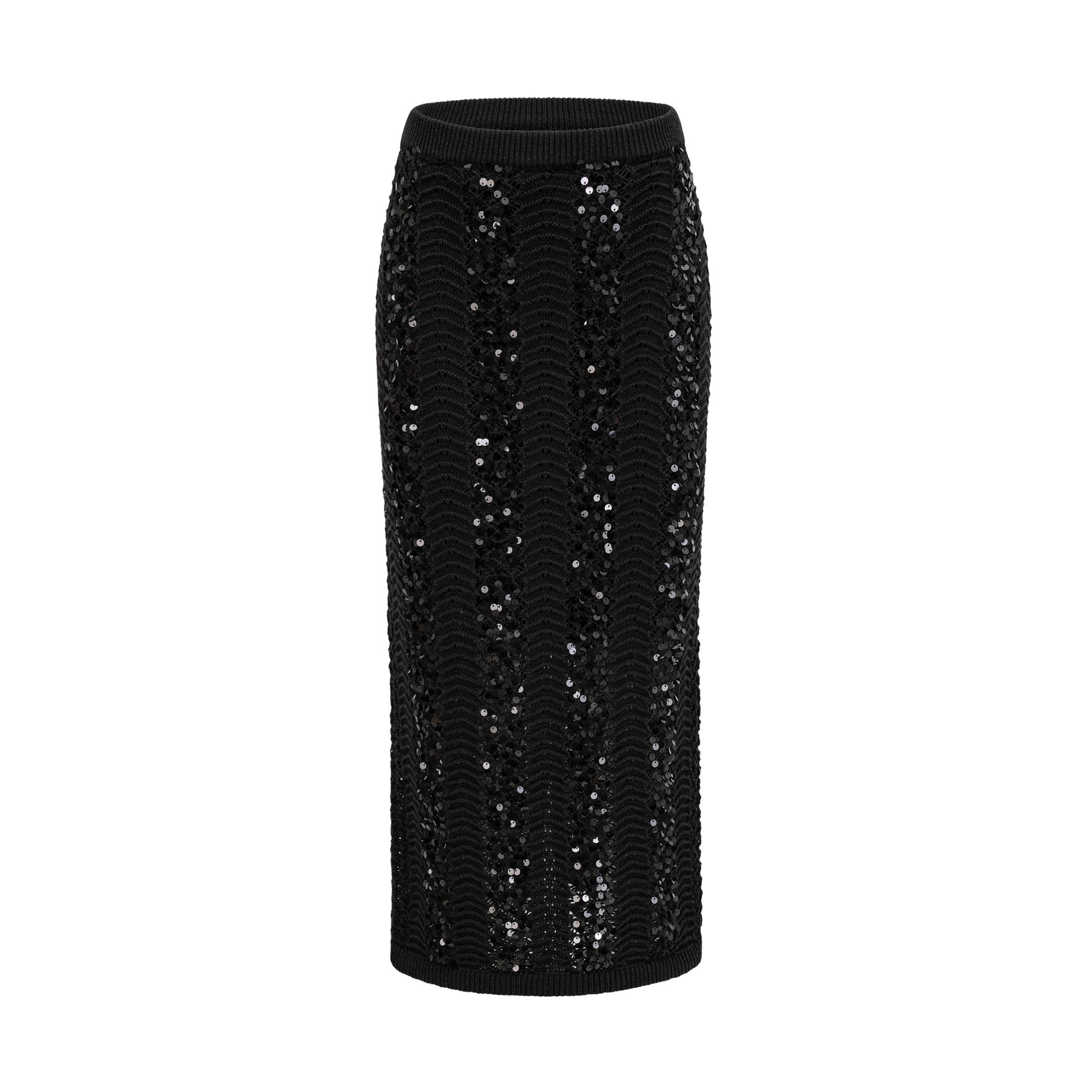 Rita Cardigan & Skirt Black Sequin Crochet Matching Set