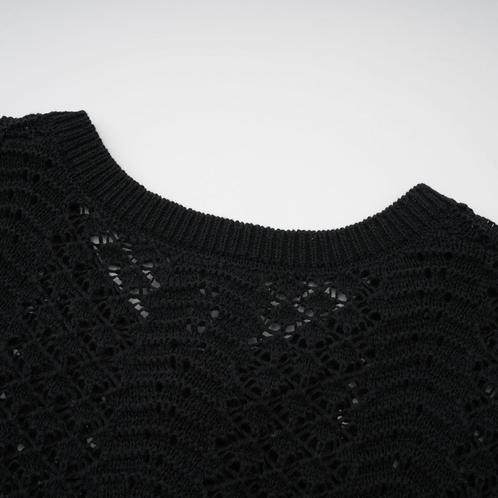Rita Cardigan & Skirt Black Sequin Crochet Matching Set