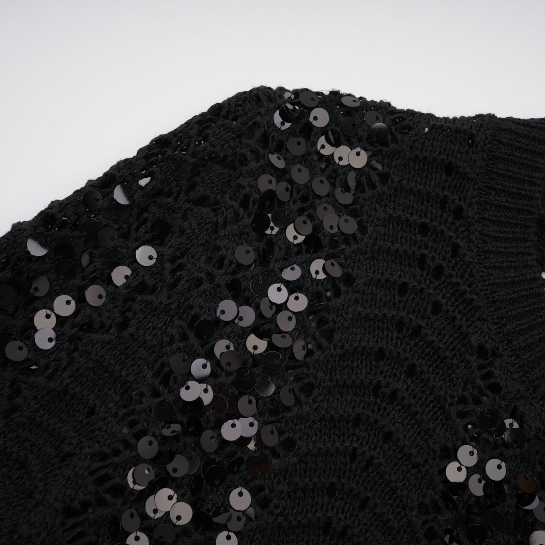 Rita Cardigan & Skirt Black Sequin Crochet Matching Set