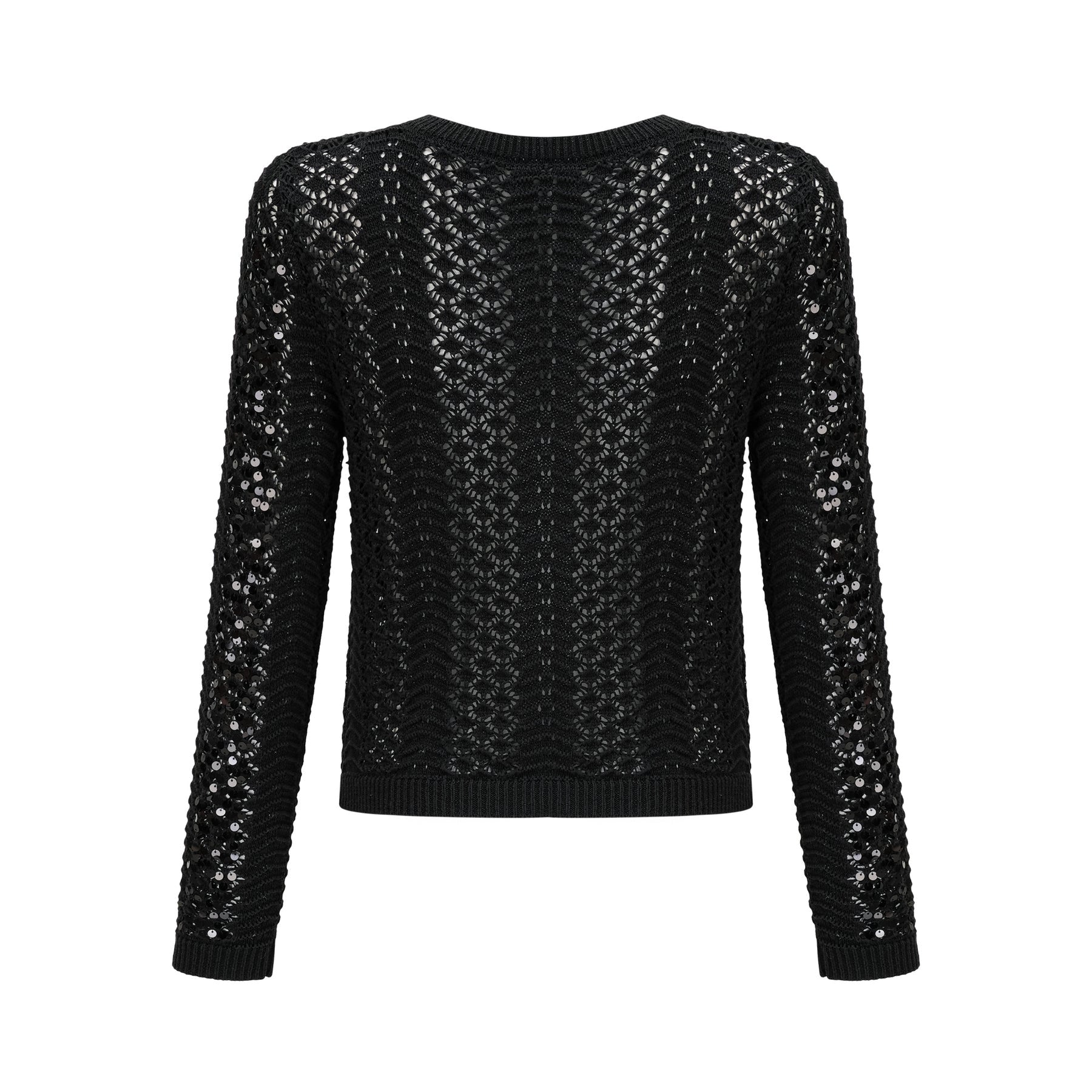 Rita Cardigan & Skirt Black Sequin Crochet Matching Set