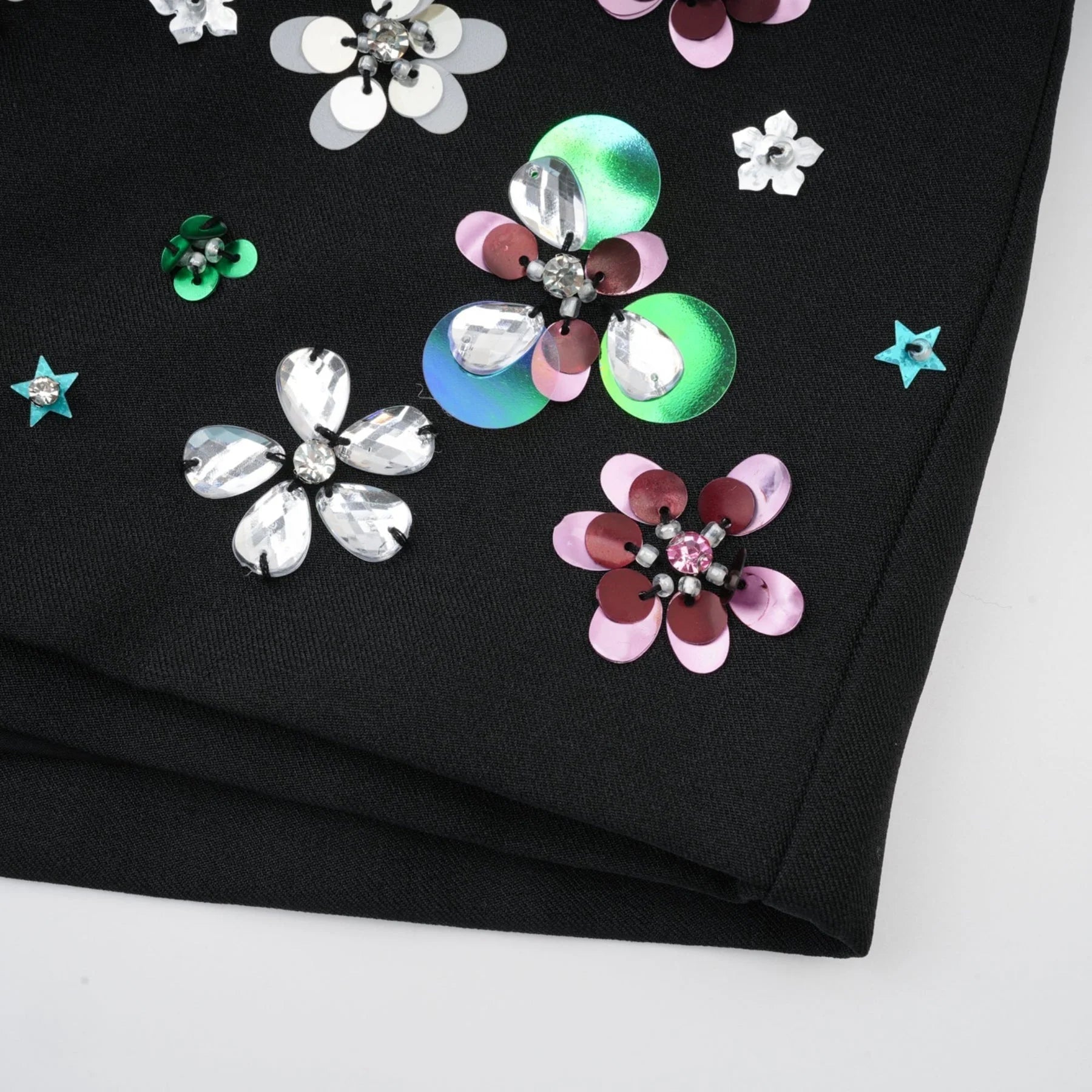 Rita Shorts with Floral & Crystal Embellishments