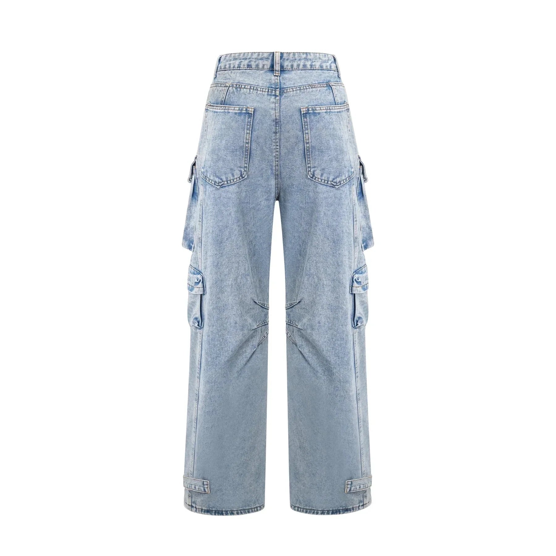 Roberta Trousers Blue High - Waisted Cargo & Wide - Leg Silhouette