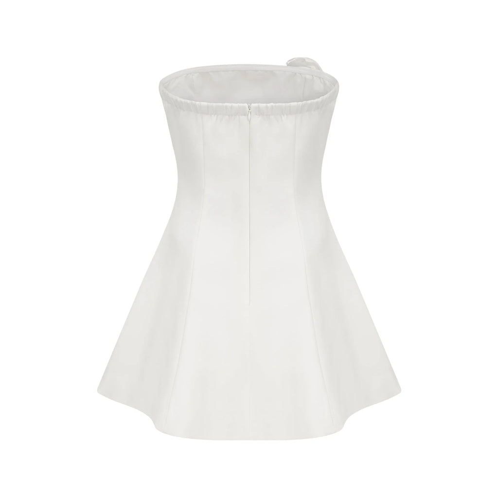 Rory Mini Dress White Flower Crystal Embellished
