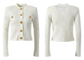 Rory Top & Skirt Set - Cropped Tailored Fit - Textured Pattern - Stylish Button Details - Soft Knit Fabric - Versatile Styling