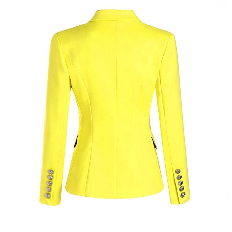 Rosalba Blazer - Tailored Double - Breasted Silhouette - Modern Flair - Slim - Fitting Shape - Vibrant Electric - Decorative Buttons