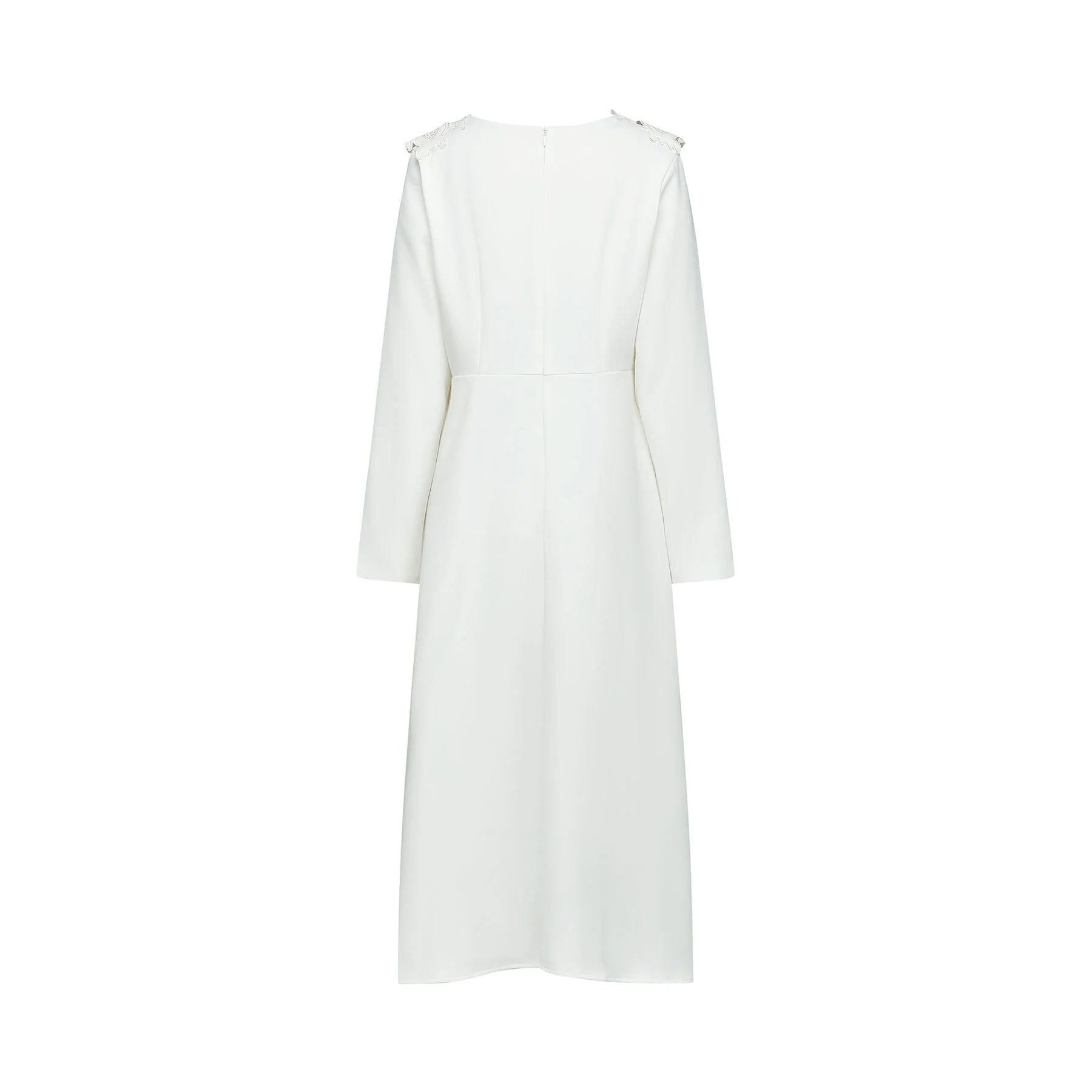 Rosalba Floral Midi Dress Long Sleeve High Waist A - Line Cut Out Design