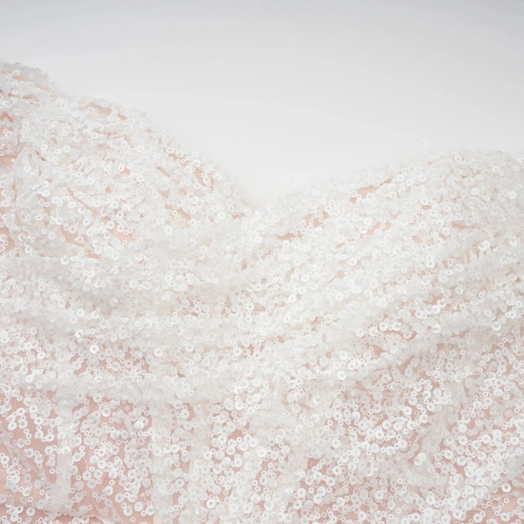Rosalba Maxi Dress White Sequin Off - Shoulder