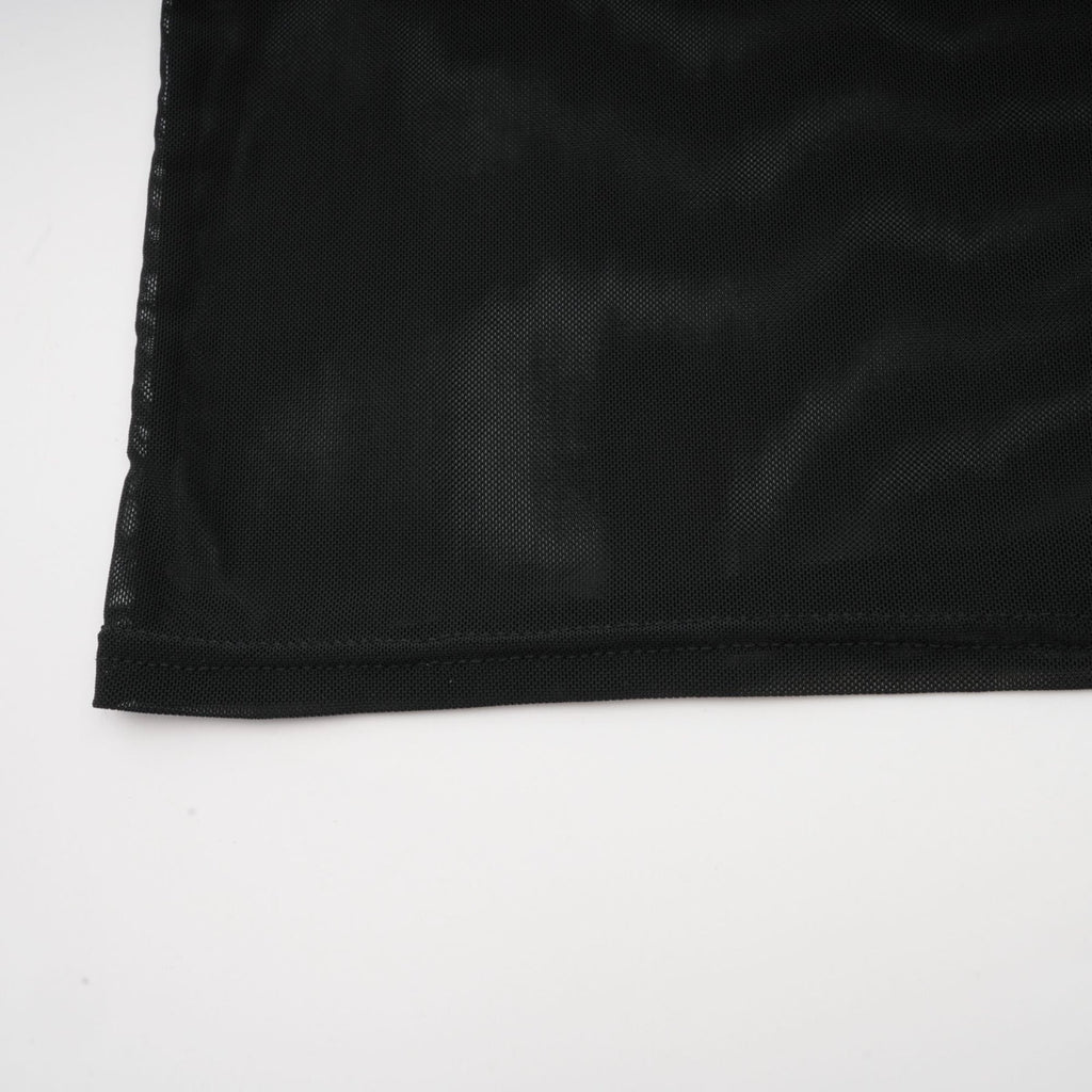 Rosalba Top Black Faux Fur Tulle & Faux Mink Fur