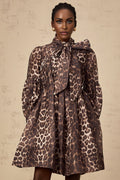 Rosalia Mini Dress Rosalia Leopard Bow Tie Waist Zip Knee Length