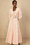 Rosangela Blouse & Dress Set with Lace Accents in Pink