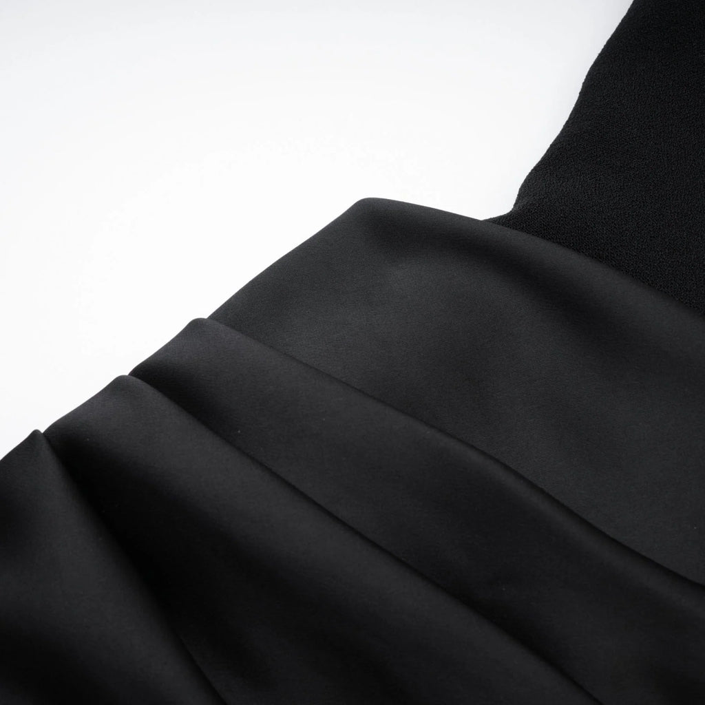 Rosanna Maxi Dress - Chic Off - the - Shoulder Black with Pleated Detailing & Flared Hem