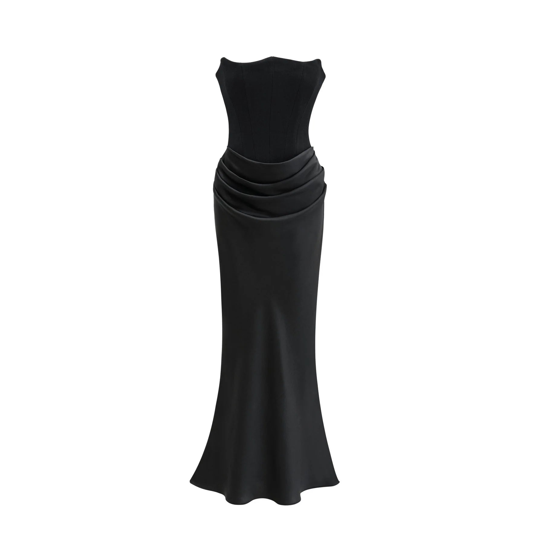 Rosanna Maxi Dress - Chic Off - the - Shoulder Black with Pleated Detailing & Flared Hem