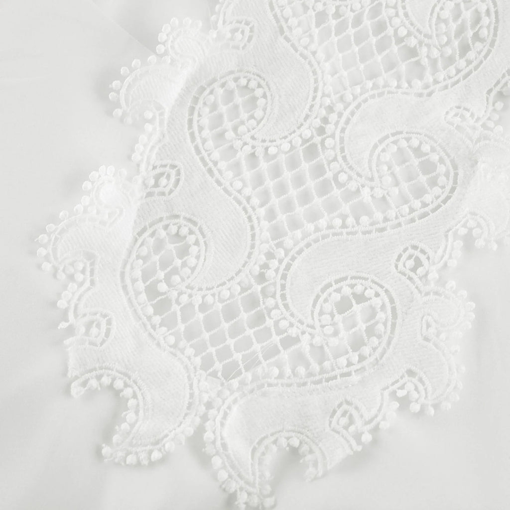 Rosanna Midi Dress White Guipure Lace Tiered Cut Out Design