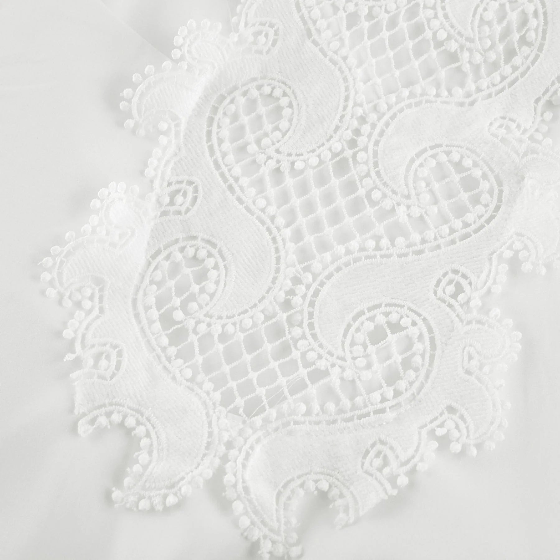 Rosanna Midi Dress White Guipure Lace Tiered Cut Out Design