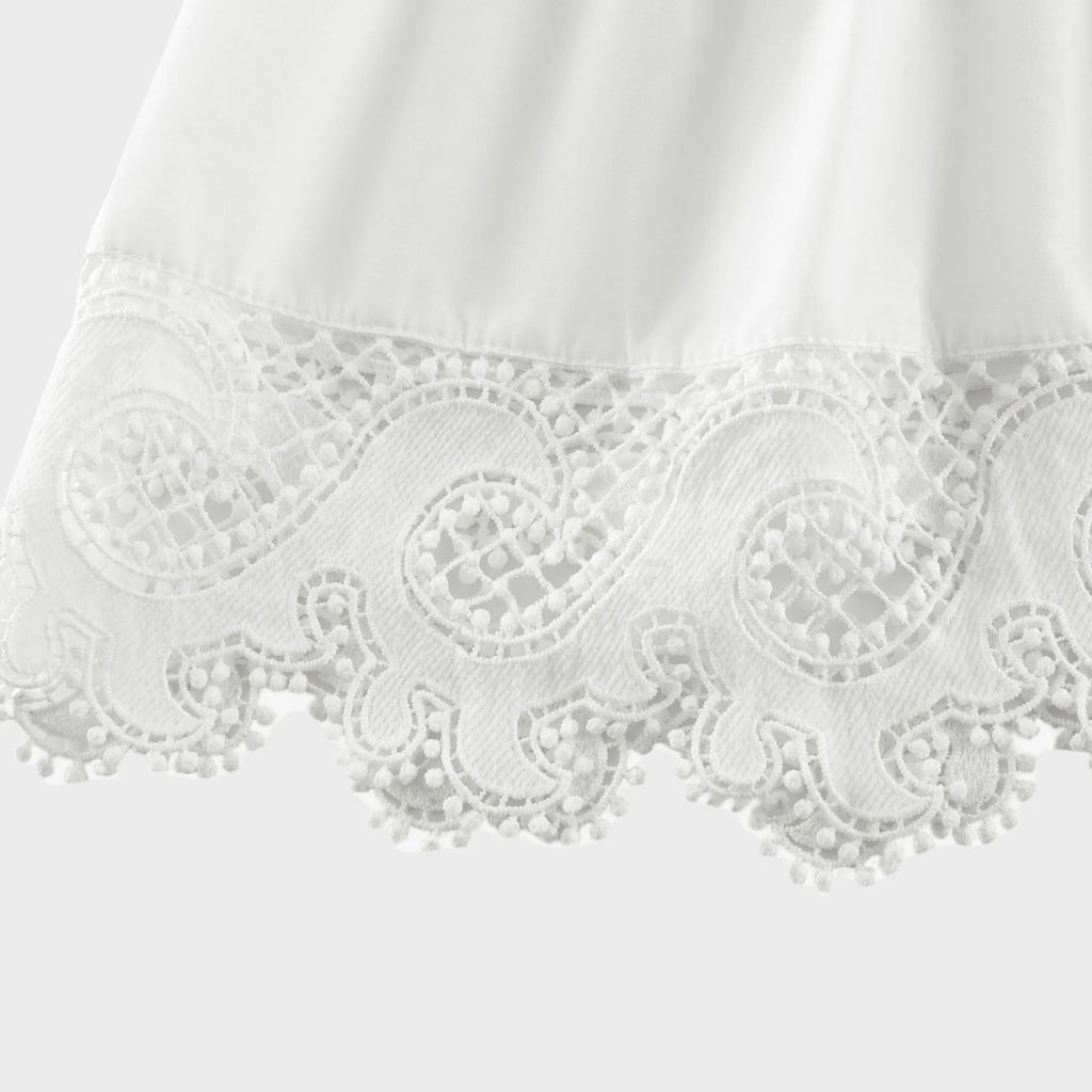 Rosanna Midi Dress White Guipure Lace Tiered Cut Out Design