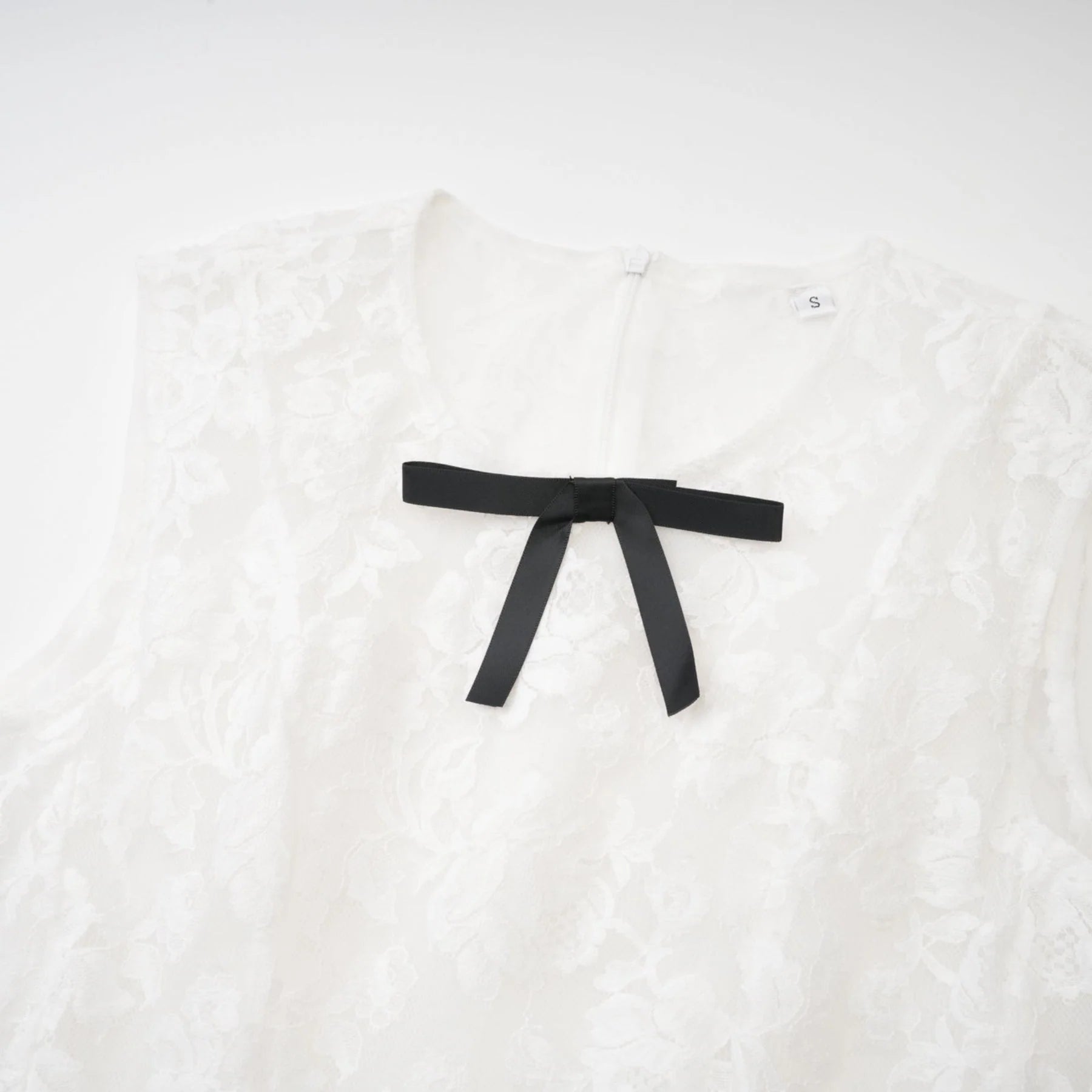 Rosetta Dress White Guipure Lace Tulle Skirt Bowknot Detailing