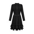Rossella Mini Dress Black Tiered Ruffled Knit