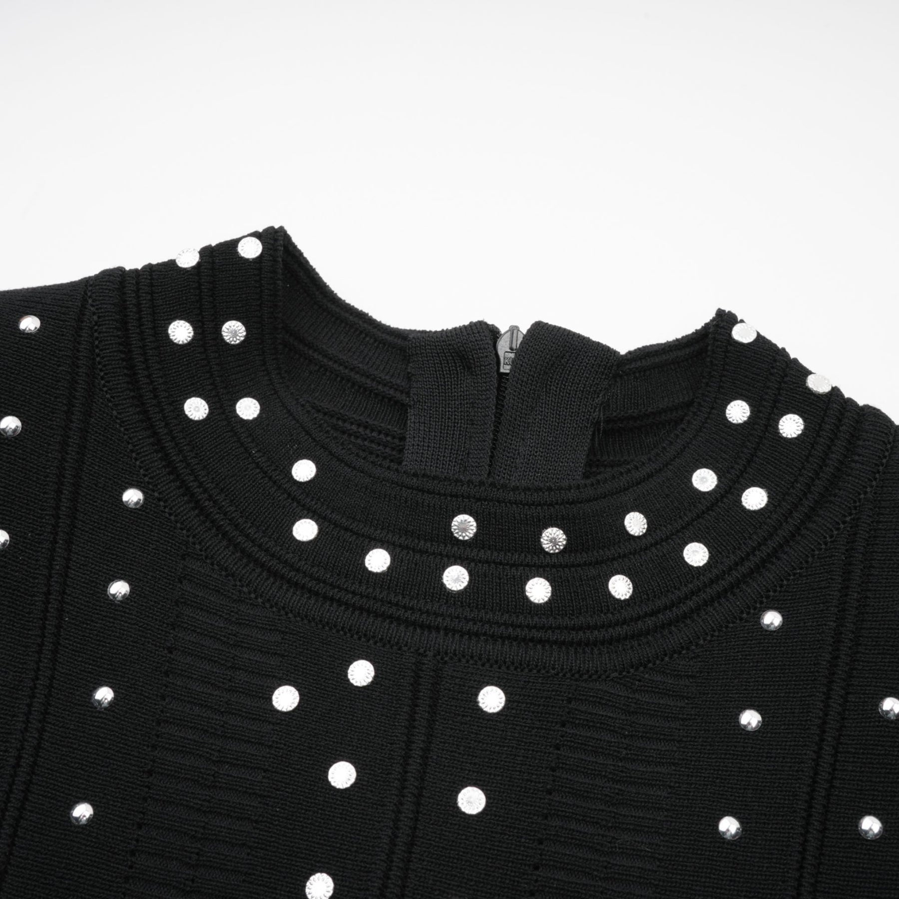 Rossella Mini Dress Black Tiered Ruffled Knit