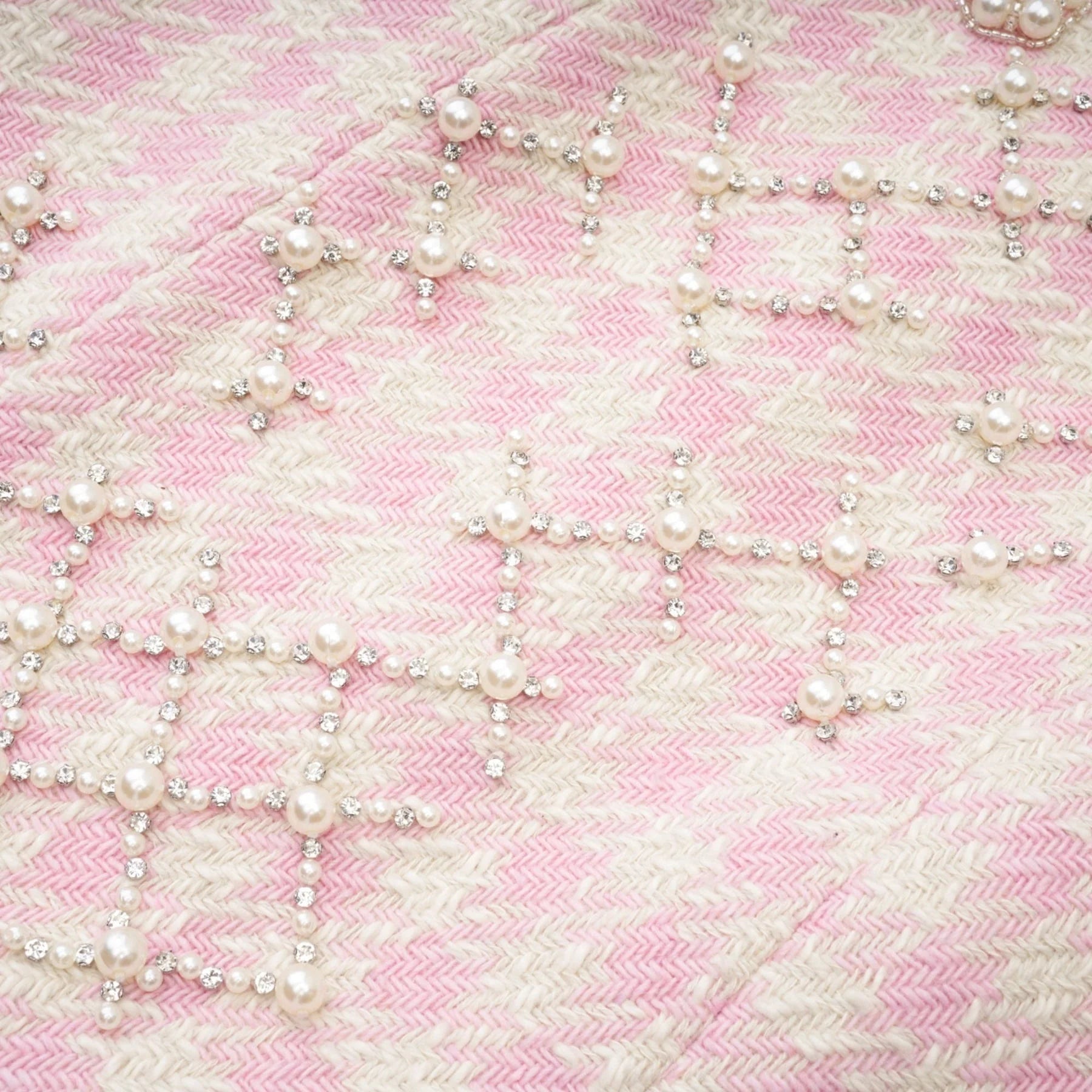 Rowan Mini Dress Pink Halterneck with Faux Pearl Embellishment