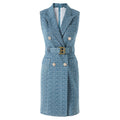 Ruby Dress - Tailored Sleeveless Silhouette - Double - Breasted Belted Design - Fitted Waist - Elegant Chic Look