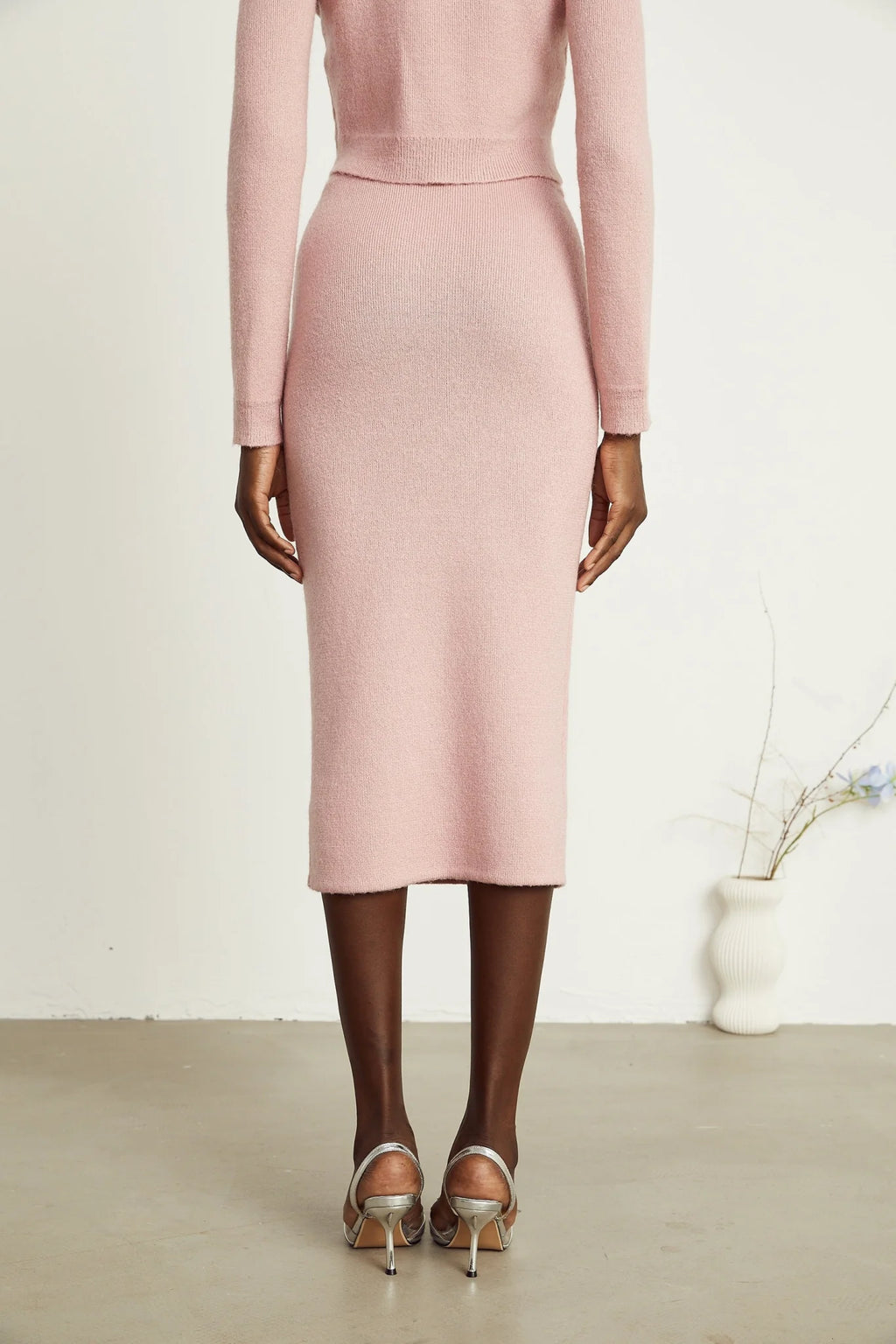 Ruby Jacket & Skirt Crystal Pink Matching Set