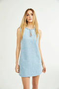 Rylee Mini Dress Blue Tweed Sequin Embellished
