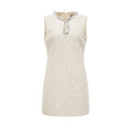 Rylee Mini Dress Blue Tweed Sequin Embellished in White
