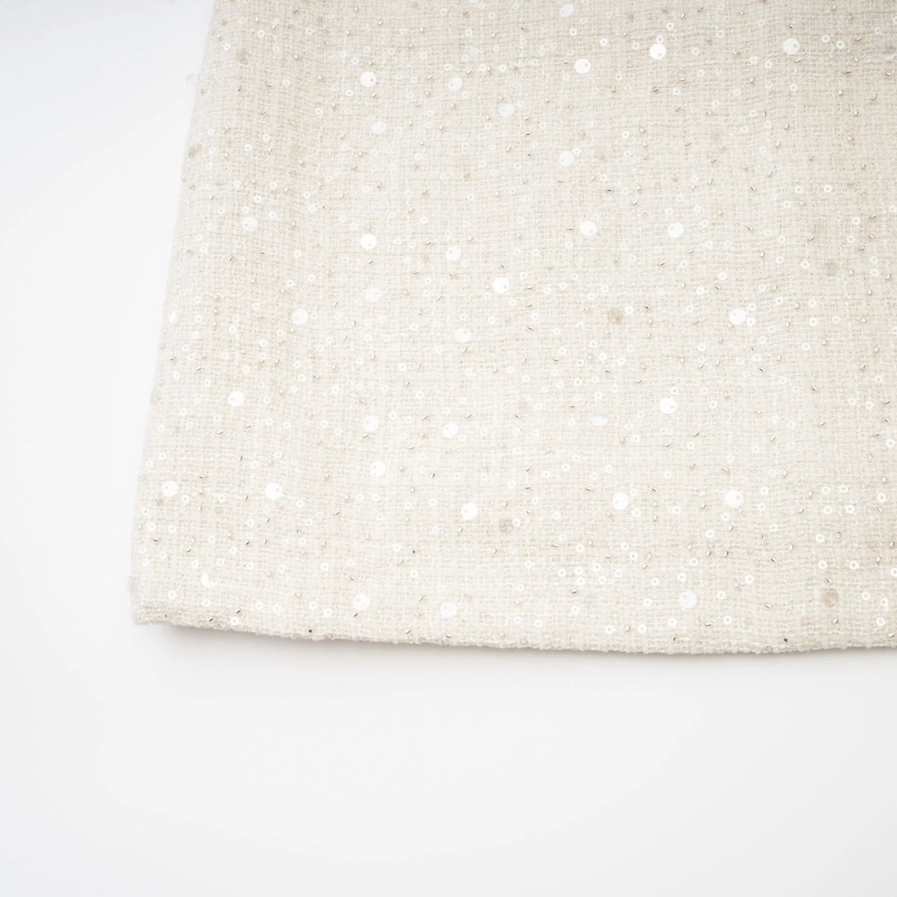 Rylee Mini Dress Blue Tweed Sequin Embellished in White
