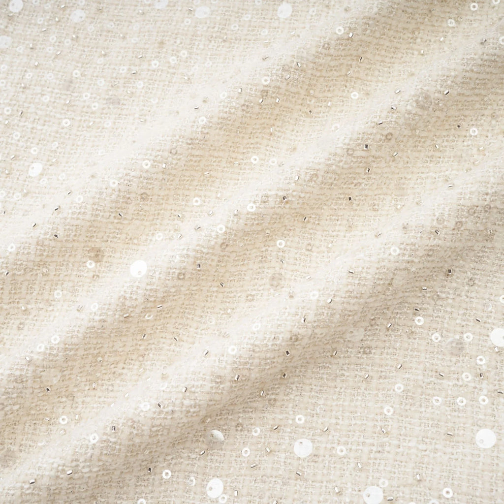 Rylee Mini Dress Blue Tweed Sequin Embellished in White