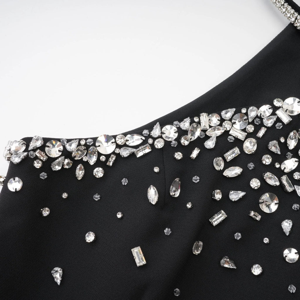 Sabina Embellished Choker Mini Dress