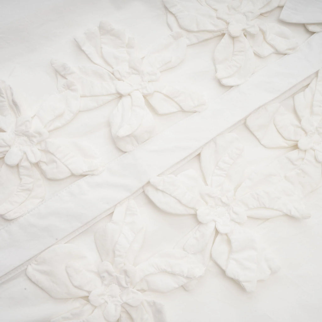 Sabrina Shirt White Floral 3D Cut Out Embellishment & Button Closure